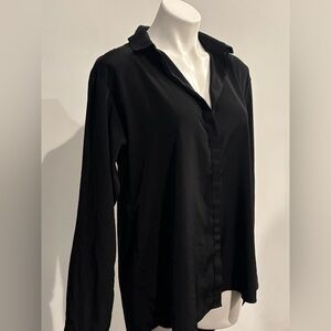 Dylan and Rose Black Collar Blouse with open back